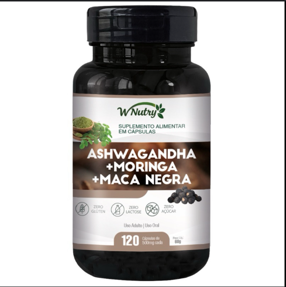 ASHWAGANDHA + MORINGA + MACA NEGRA 120 CAPS